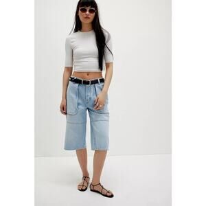 NWT FREE PEOPLE We The Free Havasu Slouchy Cropped Jeans $148 SIZE 30 Hoover/Sky